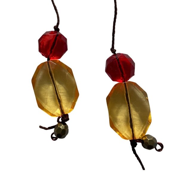 Beaded Luxury Bookmark Handmade Dangle Charm Red Gold 25 in Book Thong u - Picture 3 of 5